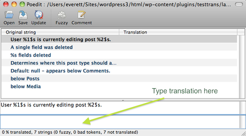 Creating translations: .po files