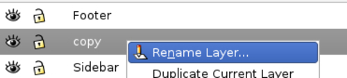 Time for action — renaming a layer
