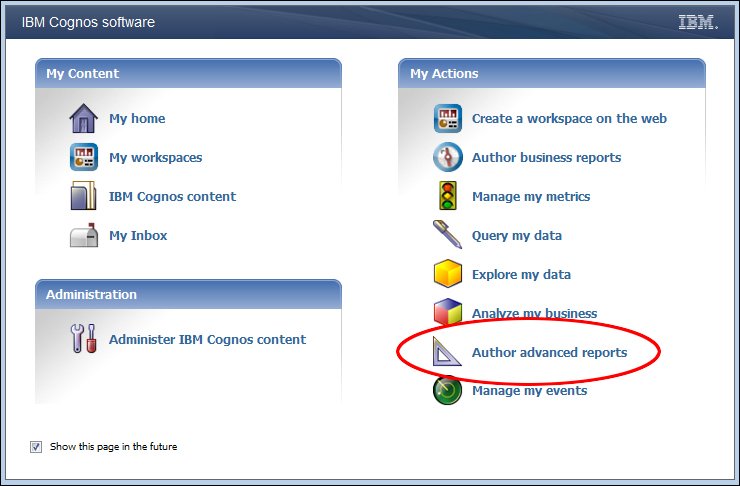 Accessing Cognos Report Studio