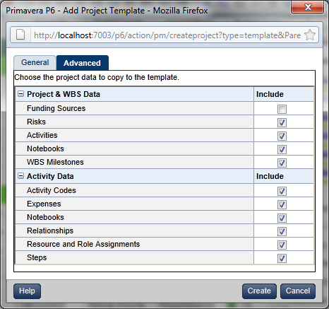 Creating a template from an existing project