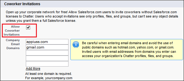 Enabling Chatter invites
