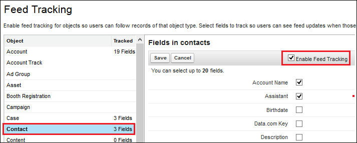 Enabling feed tracking