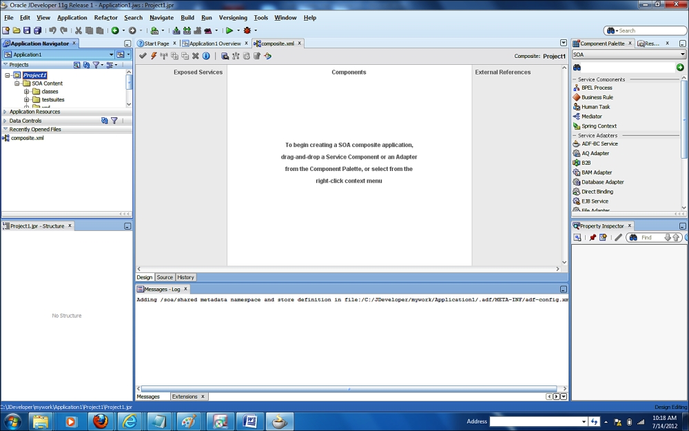 Creating sample BPEL business processes