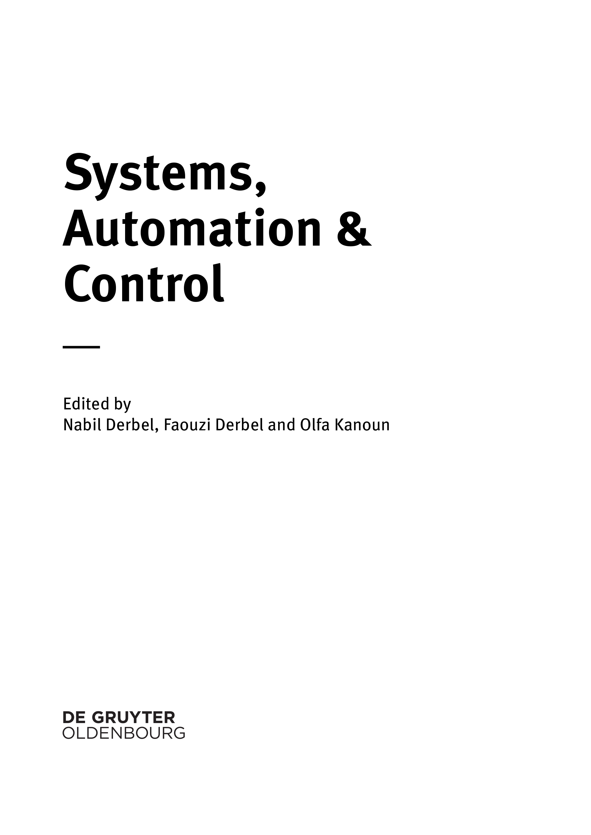 Title Page - Systems, Automation and Control [Book]