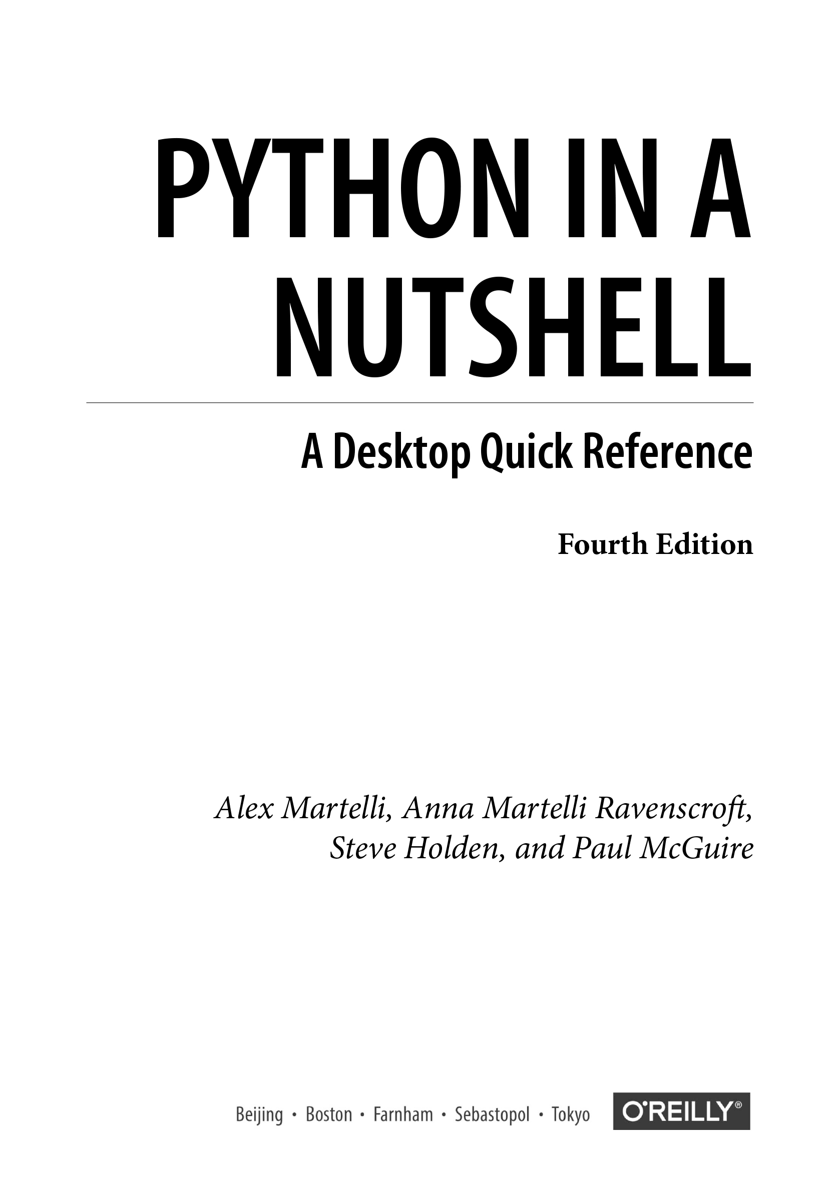 Python in a Nutshell, 4th Edition