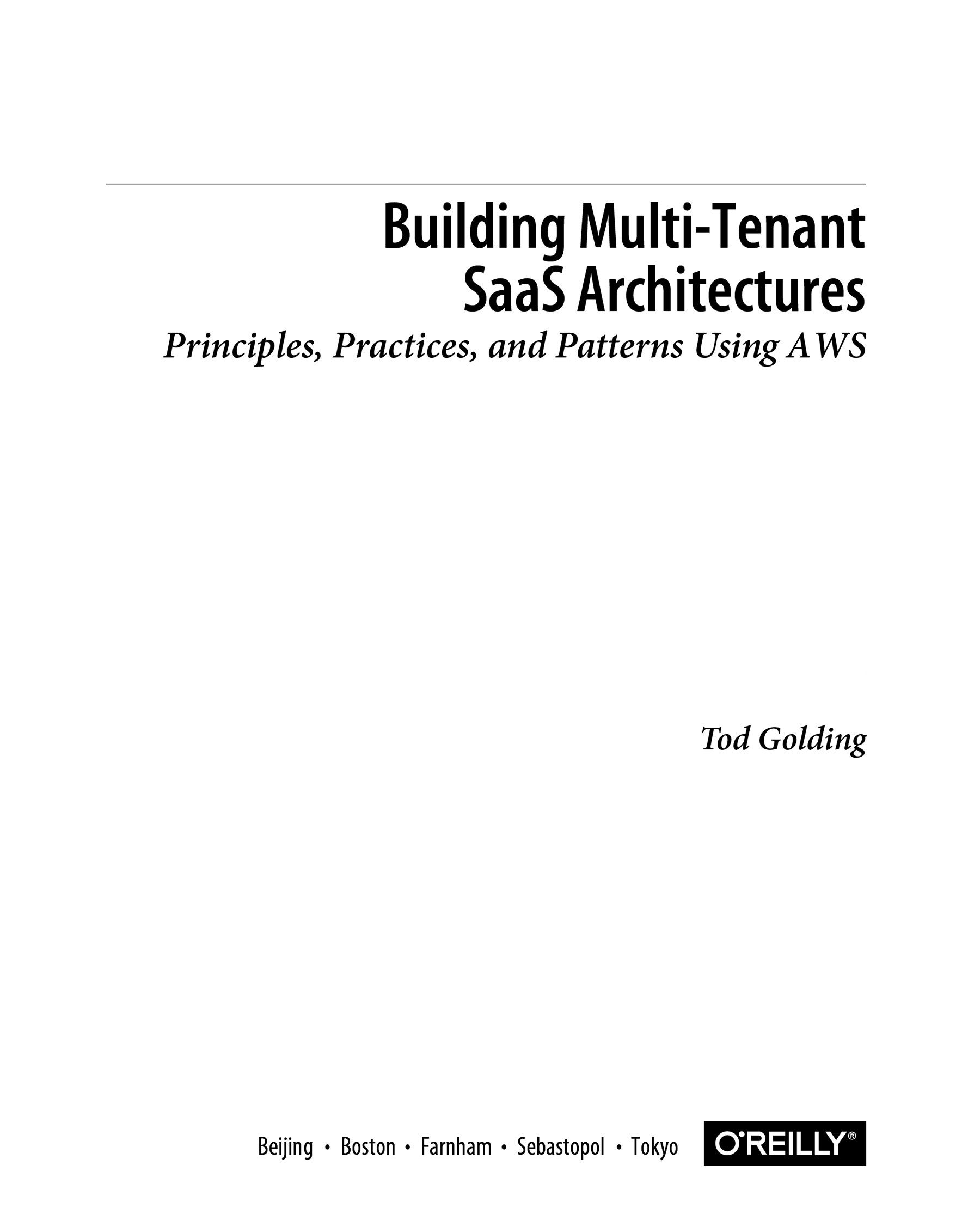 Building Multi-Tenant SaaS Architectures