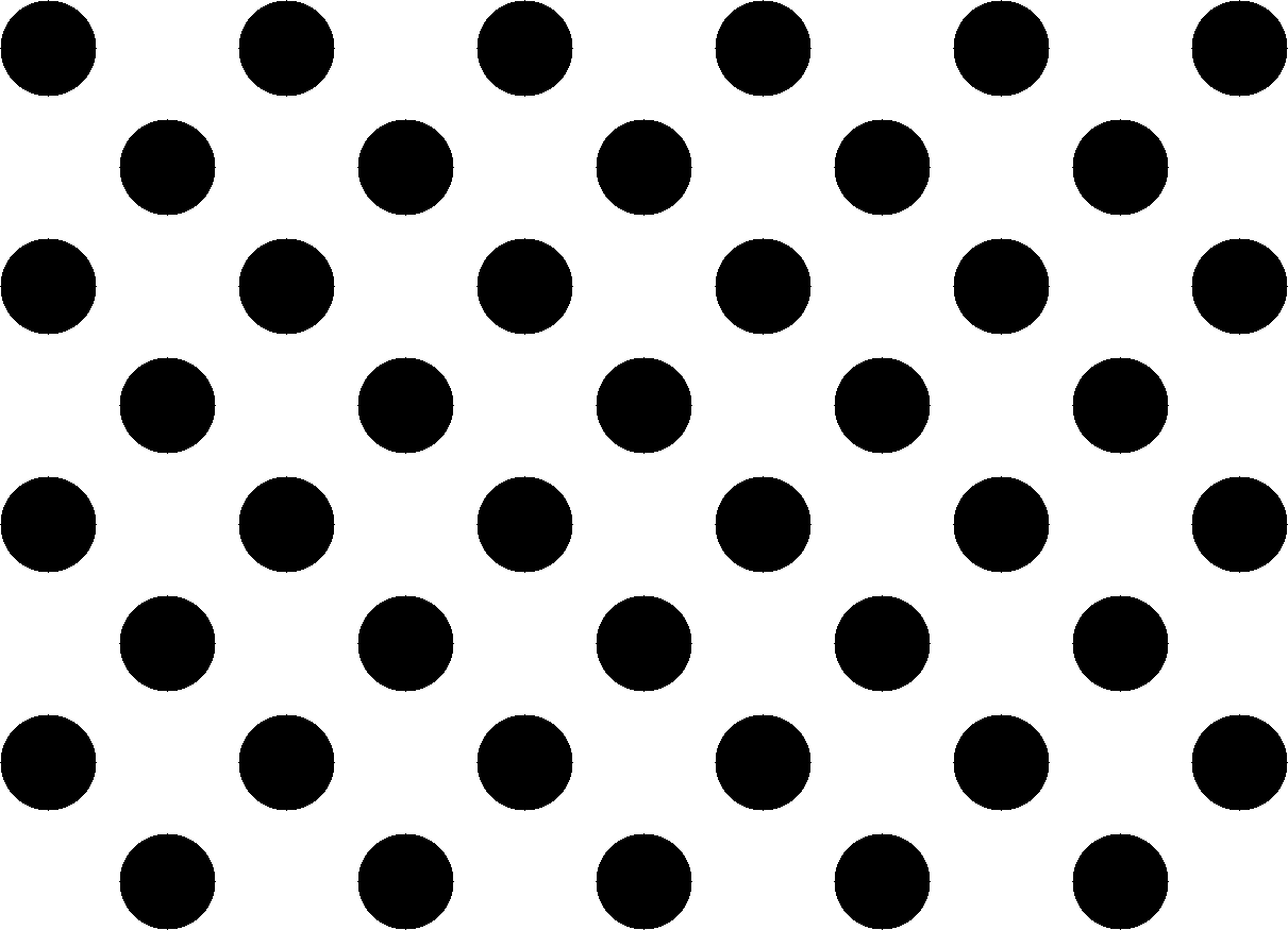 円形状のキャリブレーションと姿勢用のパターン。このパターンは、本書やhttps://opencv.org/のTutorialsページの“Camera calibration”で説明している標準的なキャリブレーション手法でfindCirclesGrid()関数を用いて検出することができる
