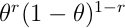 \theta^r (1-\theta)^{1-r}