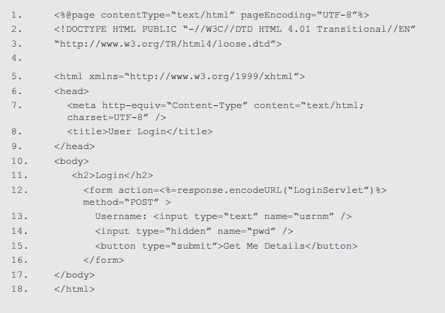 UserBee - Index.jsp—Form to accept user name