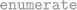 The image displays the word "enumerate" in a stylized, gray font.