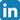 LinkedIn logo, a blue square with a white "in" symbol in the center.