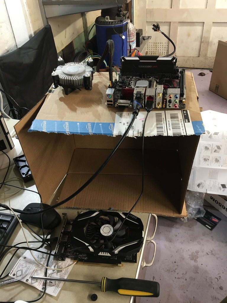 machine learning computer, half assembled