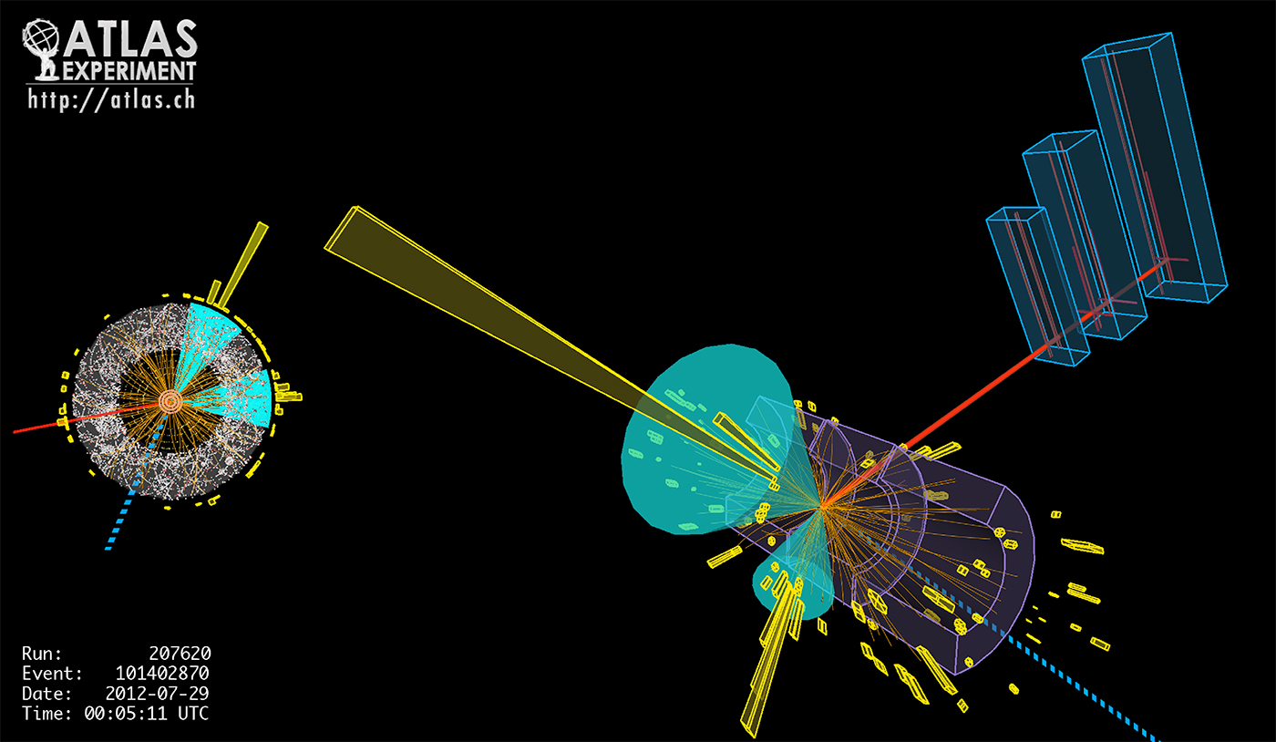 A particle collision in the ATLAS detector
