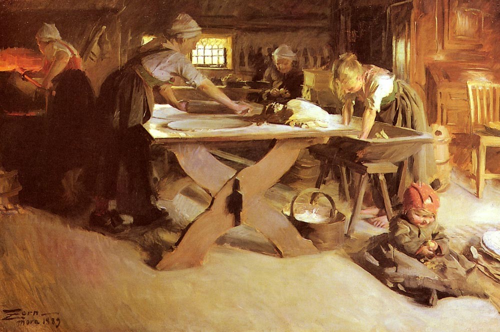 Anders Zorn, Bread Baking, oil on canvas, 1889