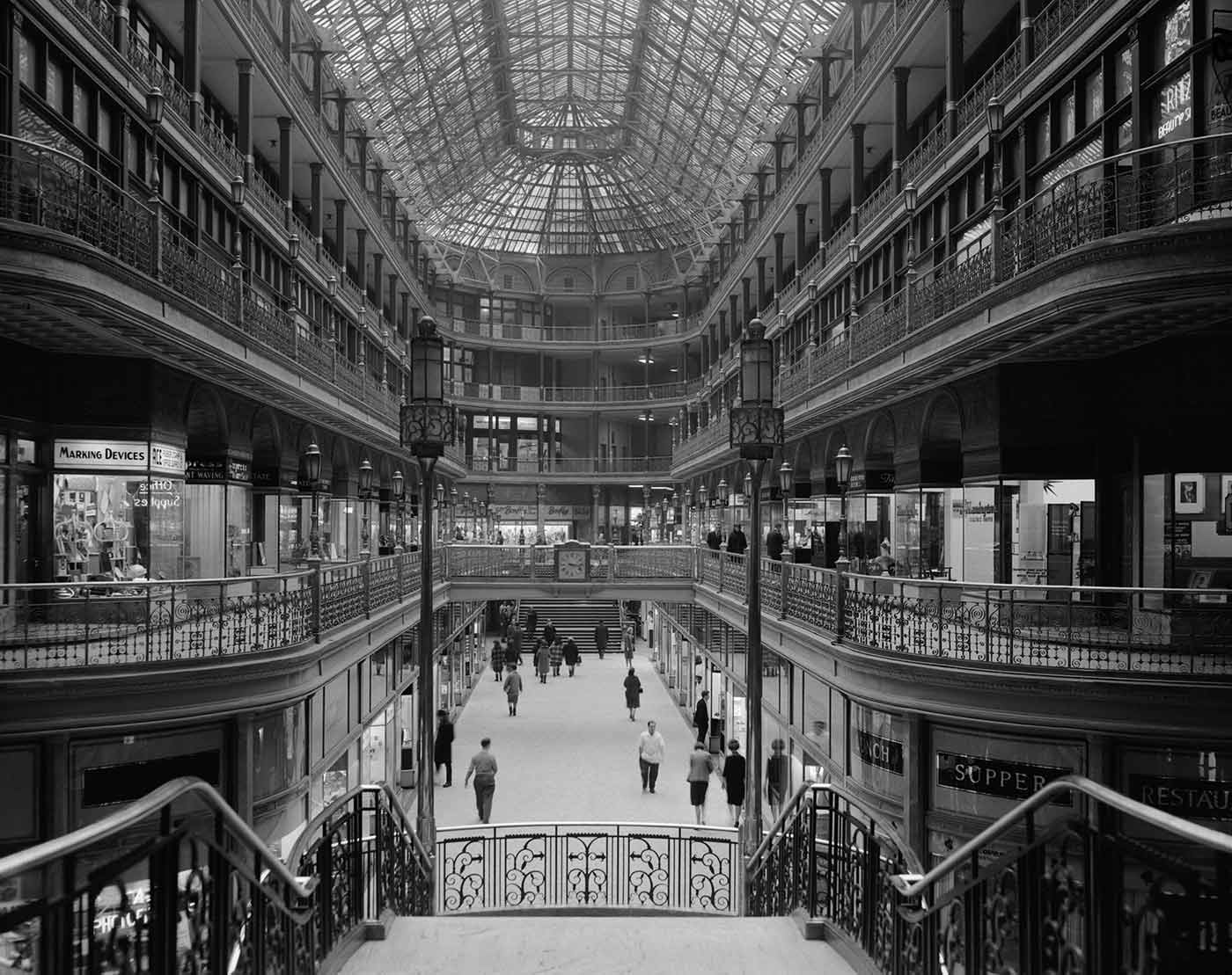 The Arcade in Cleveland, Ohio, looking south toward Euclid Avenue.