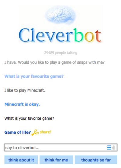 Cleverbot chat example