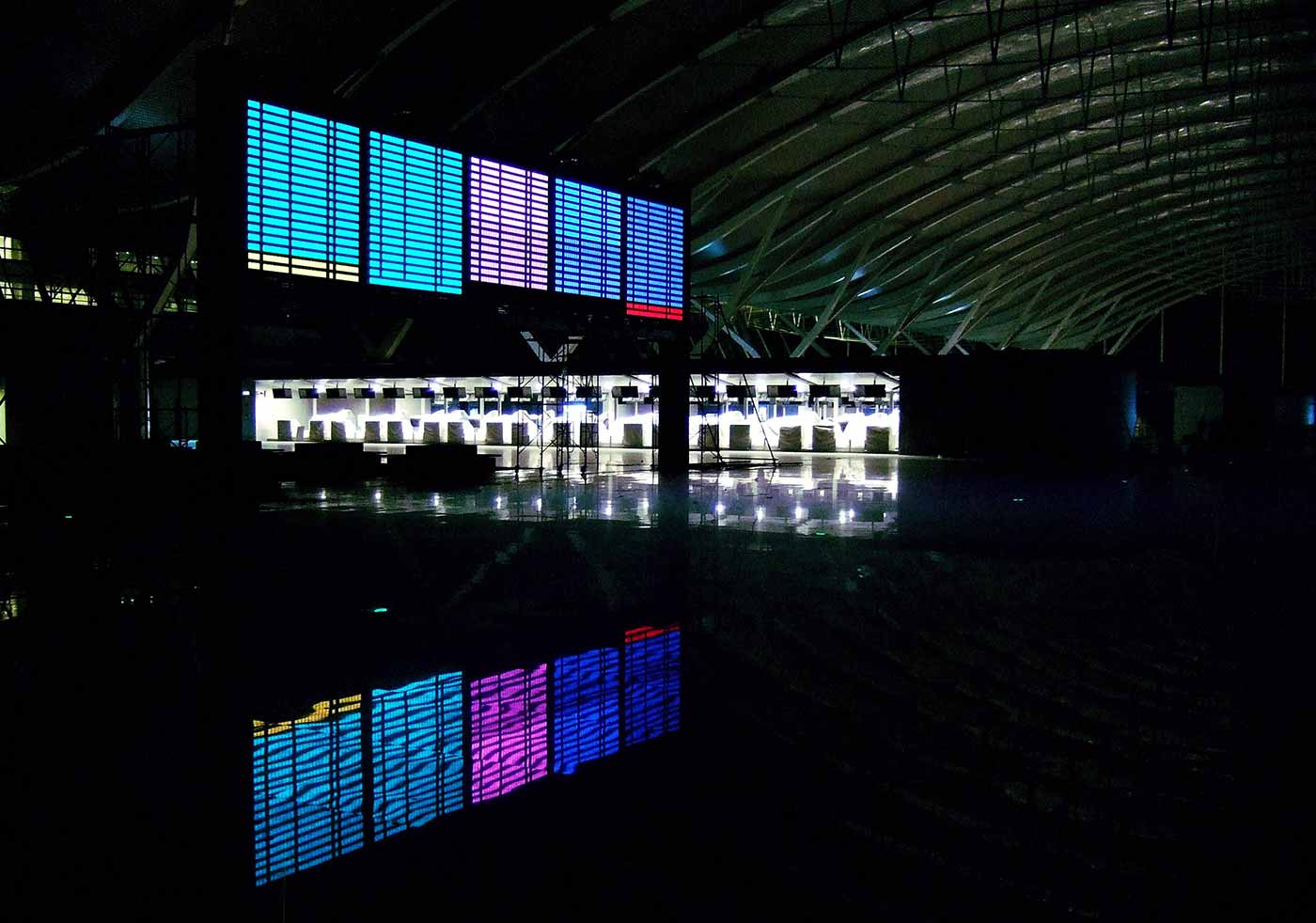 Departure board at night