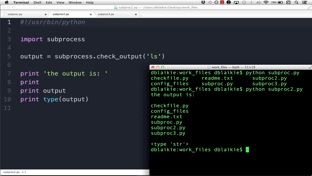Screenshot from "Executing an external command in Python"
