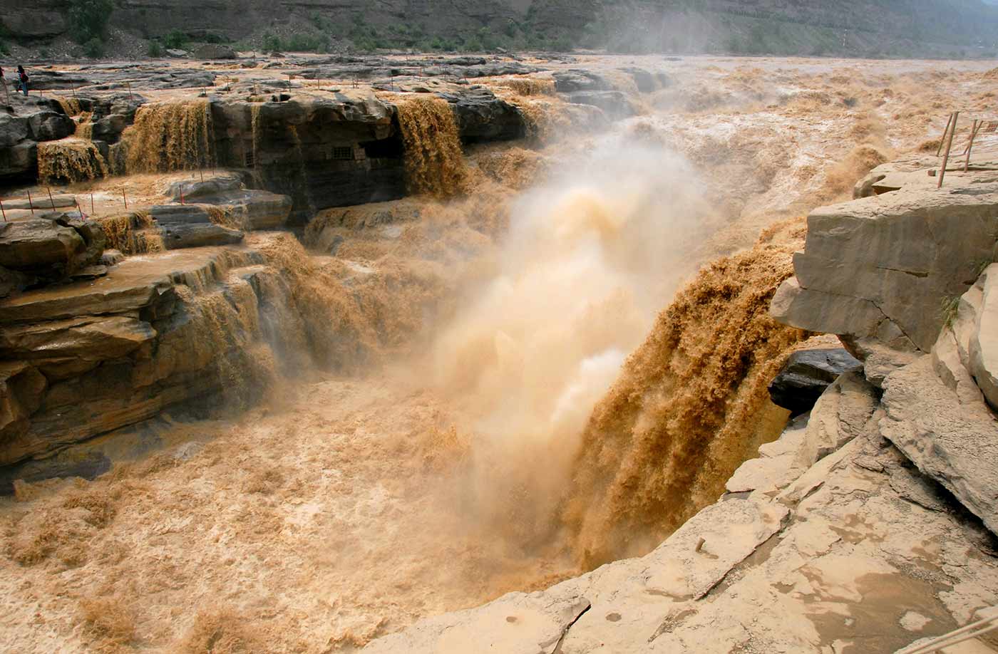 Hukou Waterfall of Yellow River, China.