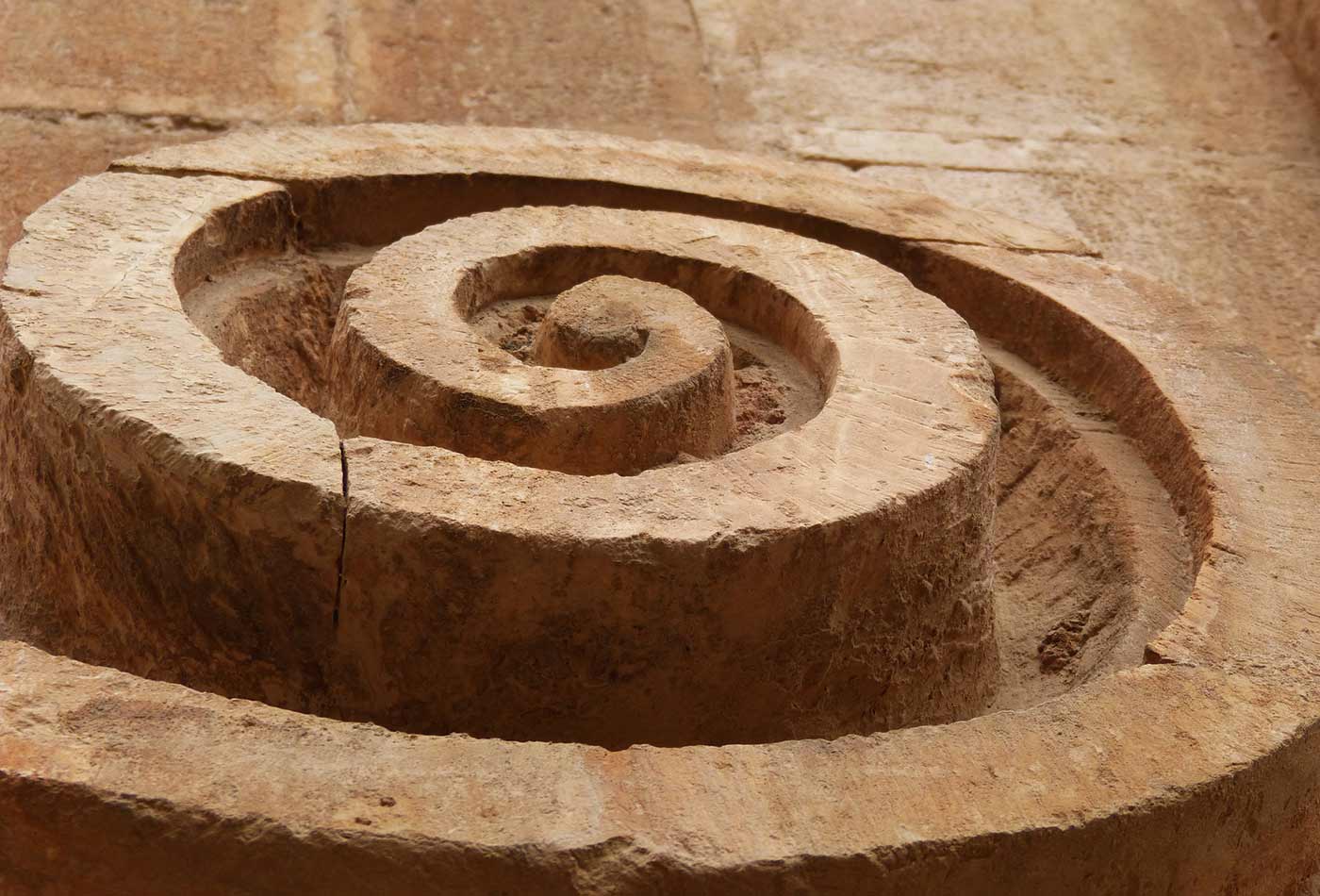 Spiral stone relief