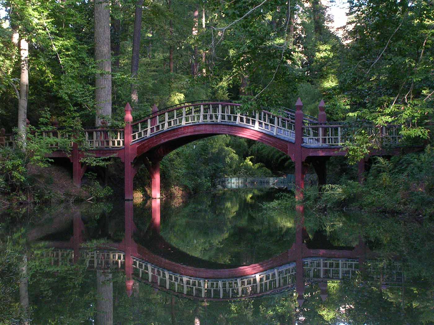 The bridge over the Crim Dell at the College of William and Mary