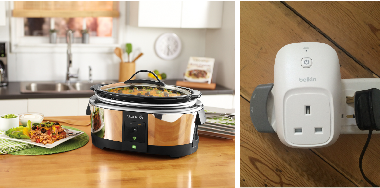 Smart outlets, like the Belkin WeMo switch, are tools; the Crock-Pot Slow Cooker with WeMo is a product (image: Belkin).