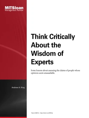 Think Critically About the Wisdom of Experts - Think Critically About ...