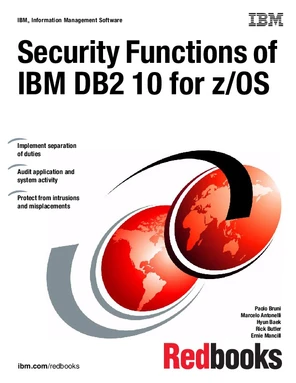 Tables - Security Functions of IBM DB2 10 for z/OS [Book]