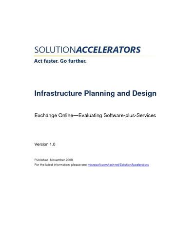 Exchange Online—Evaluating Software-plus-Services