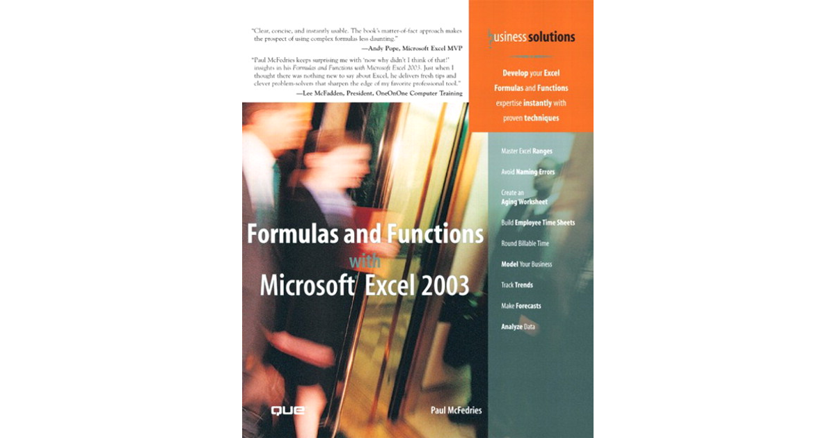 Formulas and Functions with Microsoft® Excel 2003 [Book]
