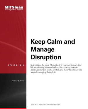 Keep Calm and Manage Disruption