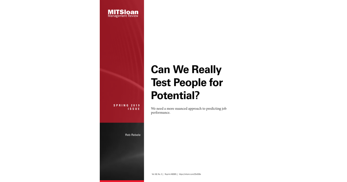 Can We Really Test People for Potential? [Article]