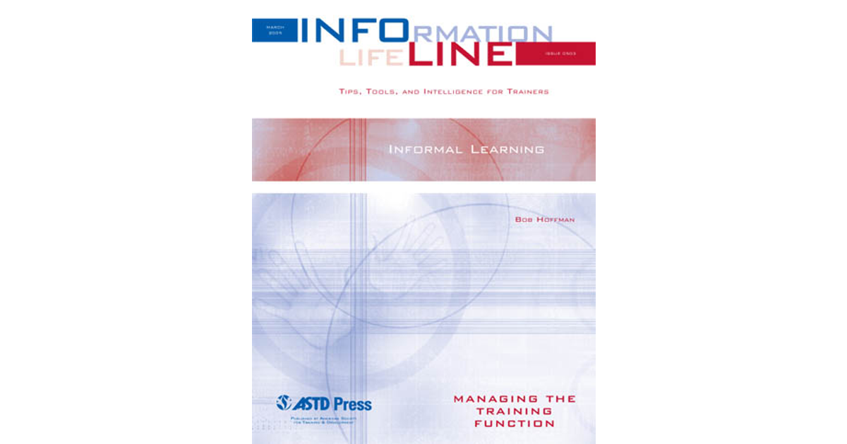 Informal Learning—Managing the Training Function [Book]