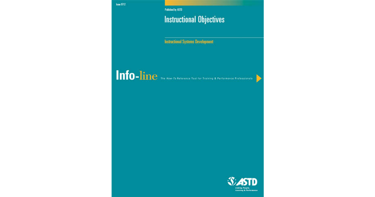 Instructional Objectives—Instructional Systems Development [Book]