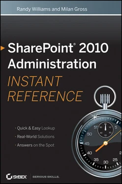 SharePoint® 2010 Administration: Instant Reference