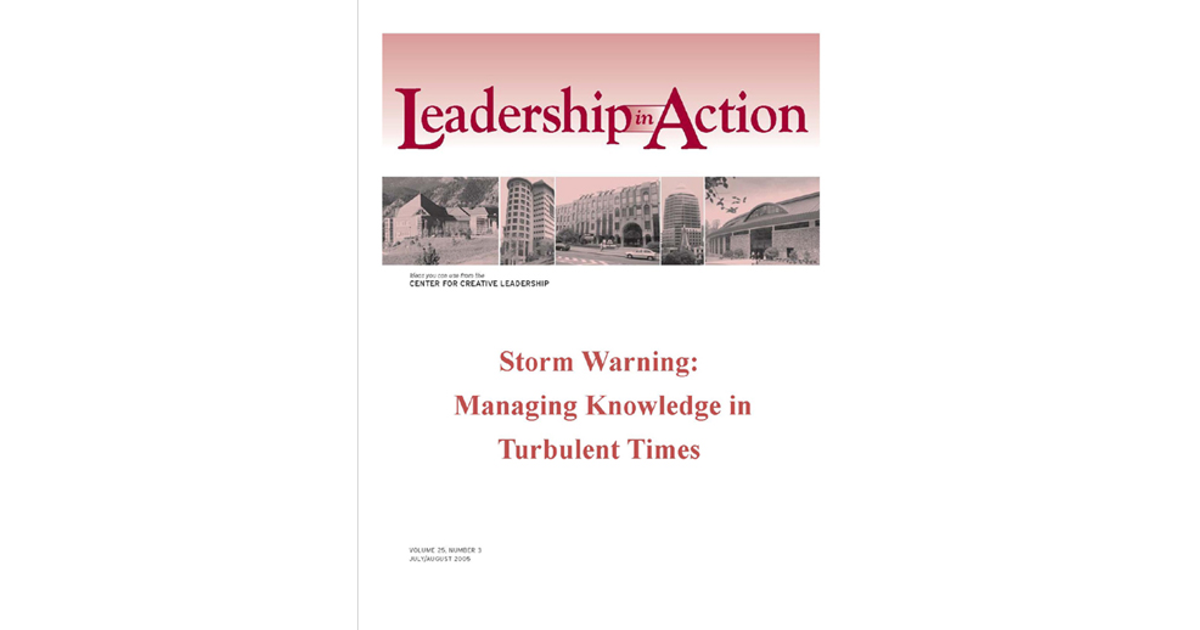 Cover Page - Leadership in Action: Storm Warning - Managing Knowledge ...