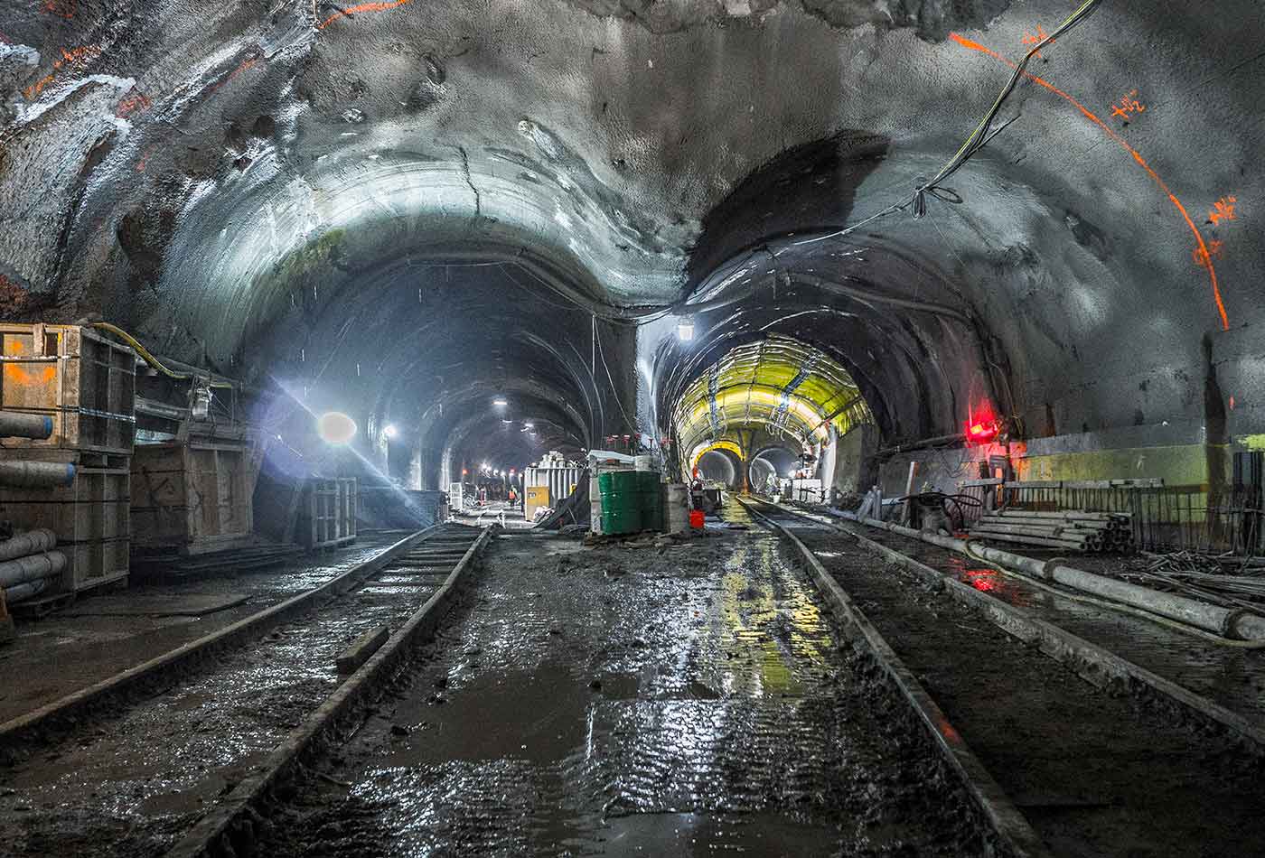 Work continues on the Manhattan side of the East Side Access Project below Grand Central Terminal.