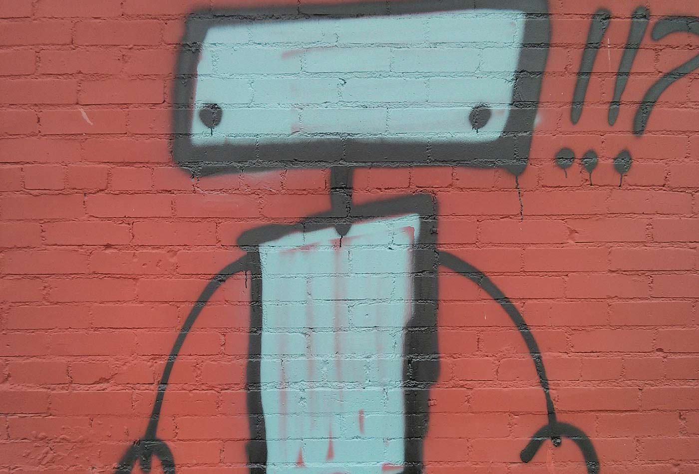 Robot graffiti.