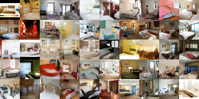 Images of bedrooms generated by a GAN