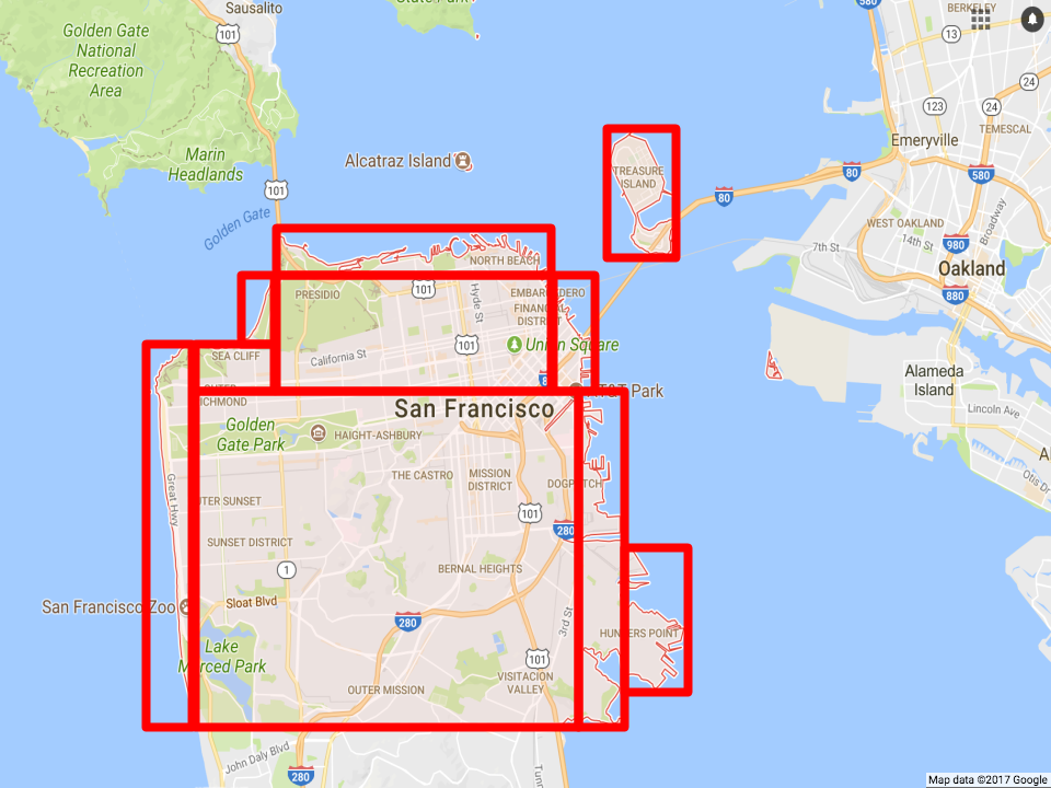 Using QuadTree to index San Francisco