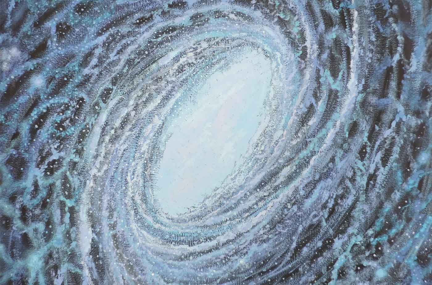 Spiral Galaxy gouache painting.