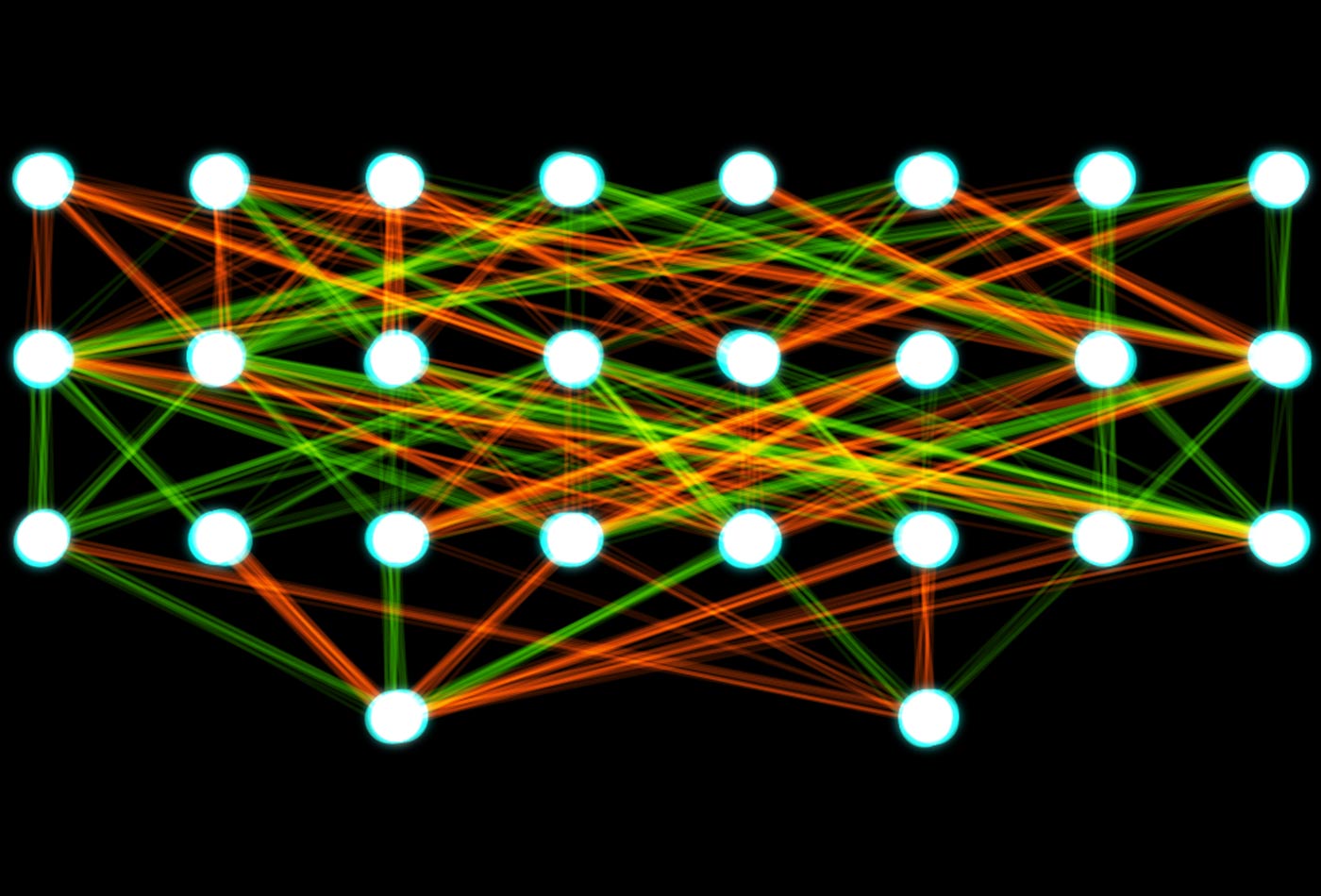 A two-layer feedforward artificial neural network.