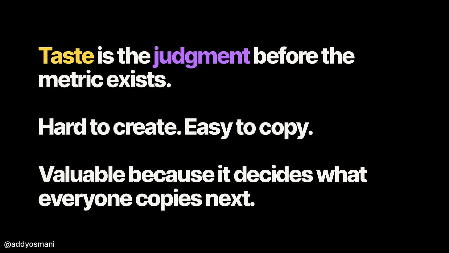 Image Taste is he judgment before the metric exists