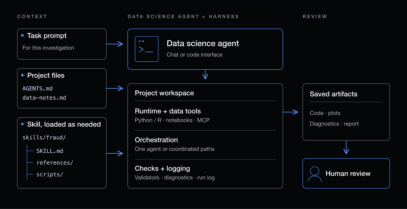Data science agent flow